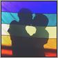 gay flag and kiss